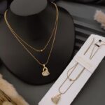 stainless steel fancy chain pendent  22k gold plated necklace chain
